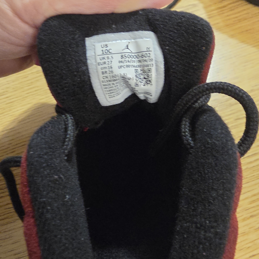 Jordan Kids Red and Black Sneakers - Picture 7 of 10